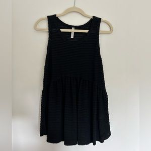 Black Waffle Knit Tank